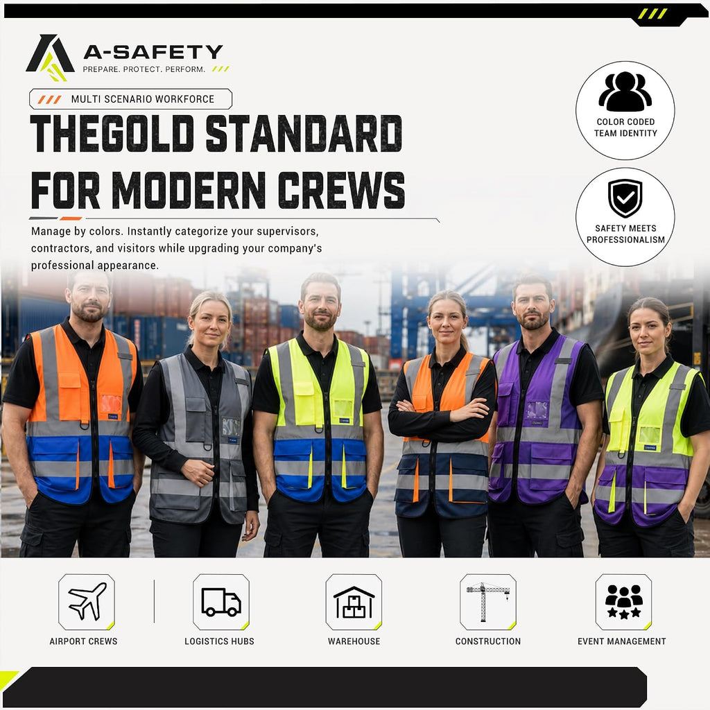 A-SAFETY High Visibility Reflective Safety Vest Customize Logo (XS-8XL)