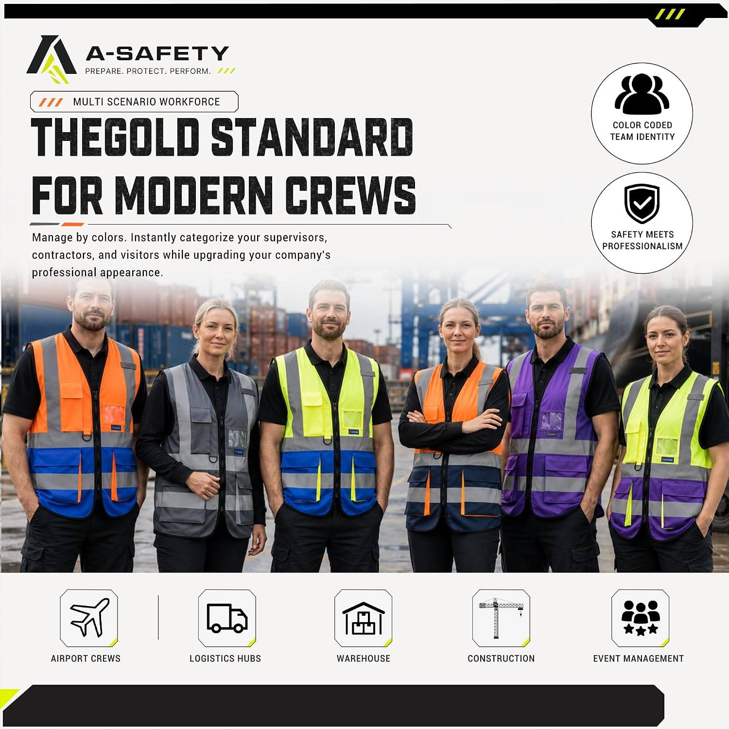 A-SAFETY High Visibility Reflective Safety Vest Customize Logo (XS-8XL)