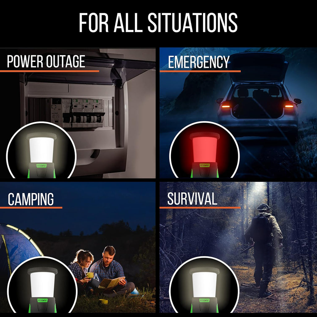 Internova 2000 Lumen LED Camping Lantern, Longest Lasting Battery Lantern, Powered & Operated with Infinite 360 Degree Light Control