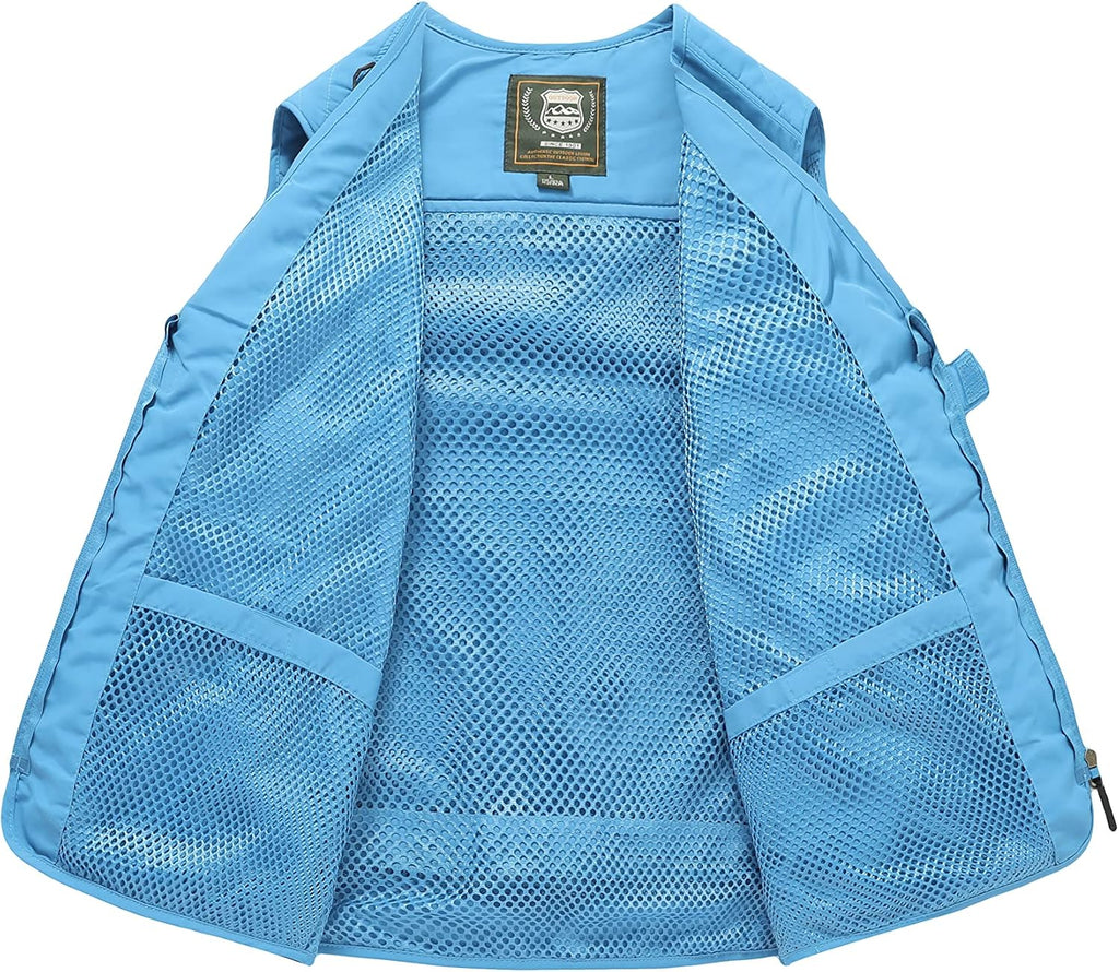 Hbufnha Outdoor Fishing Hunting Vest Multi Pockets Work Cargo Jacket