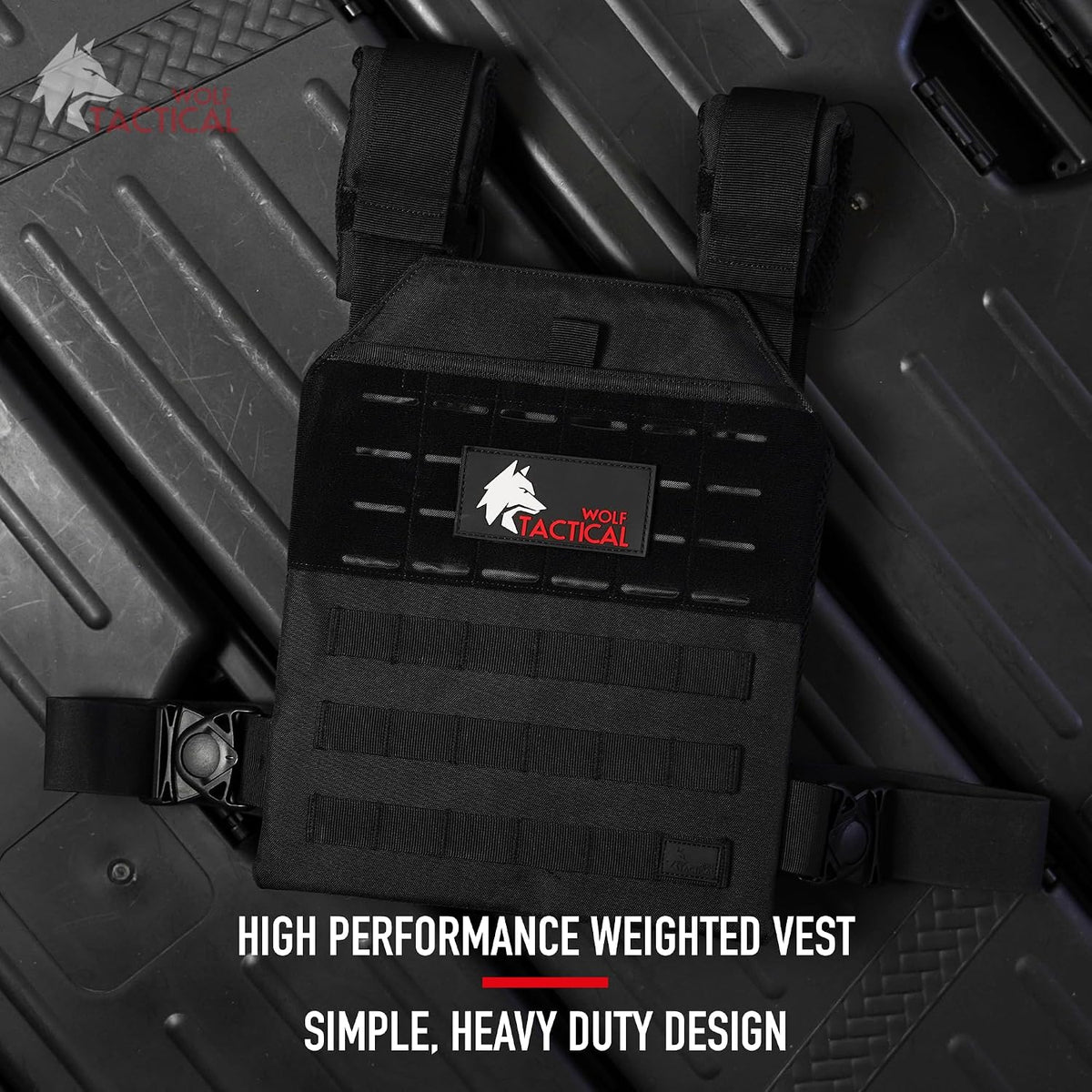 WOLF TACTICAL Simple Weighted Vest Men Womens Weighted Vest for Walking Running Training Rucking Adjustable Weight Vest