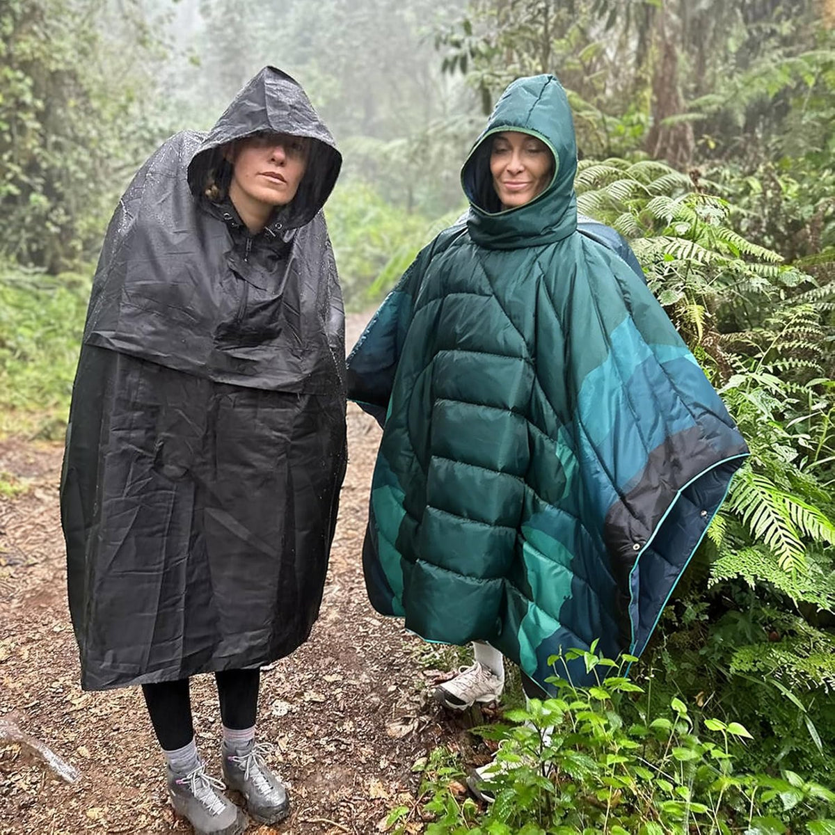 Poncho Blanket Outdoor Wearable Camping Blanket Hoodie Waterproof