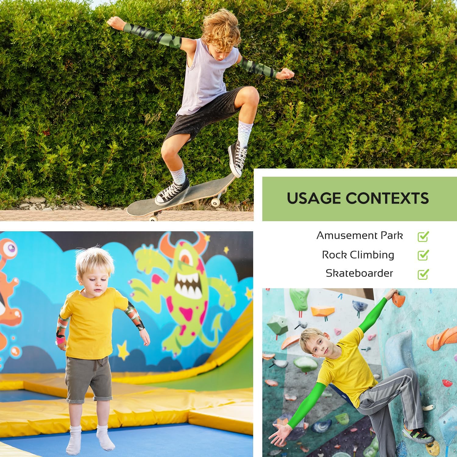 14 Pairs Arm Sleeves for Kids Youth Football Baseball Basketball UV Sun Protection Cooling Arm Sleeves for Boys Girls