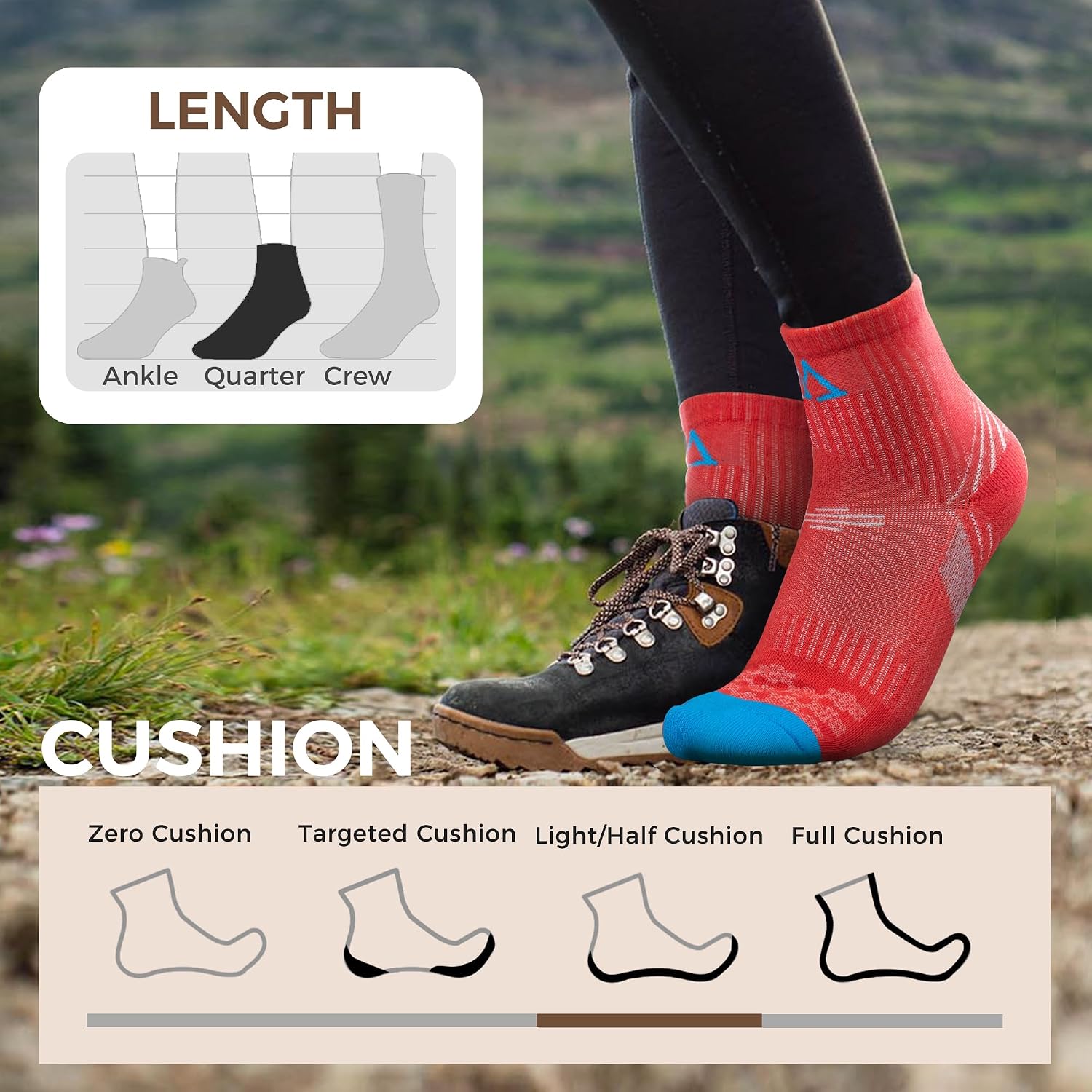 innotree Merino Wool Hiking Socks for Women, 5 Pairs