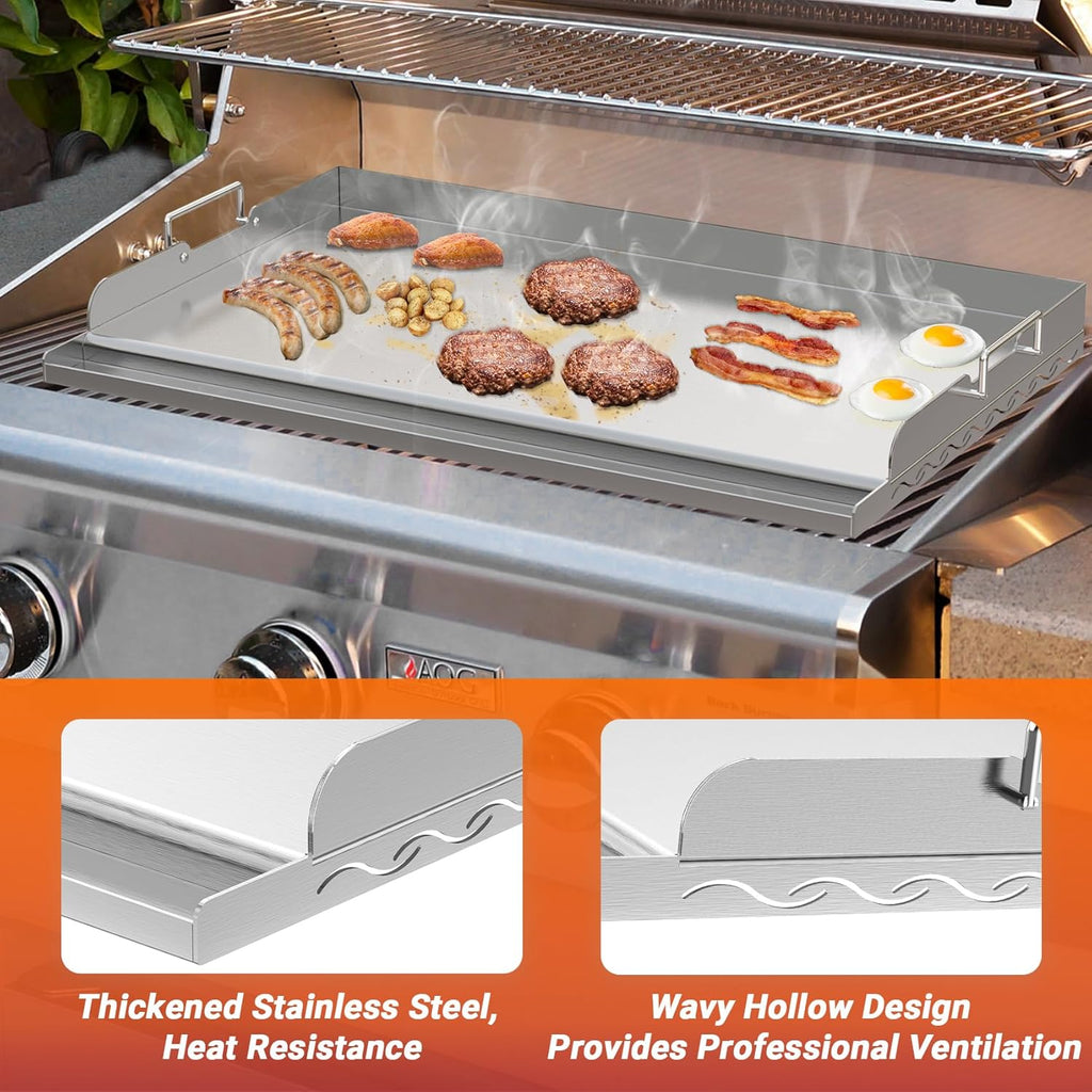 Skyflame 25x16 Inch Stainless Steel Griddle for BBQ and Flat Top Grill