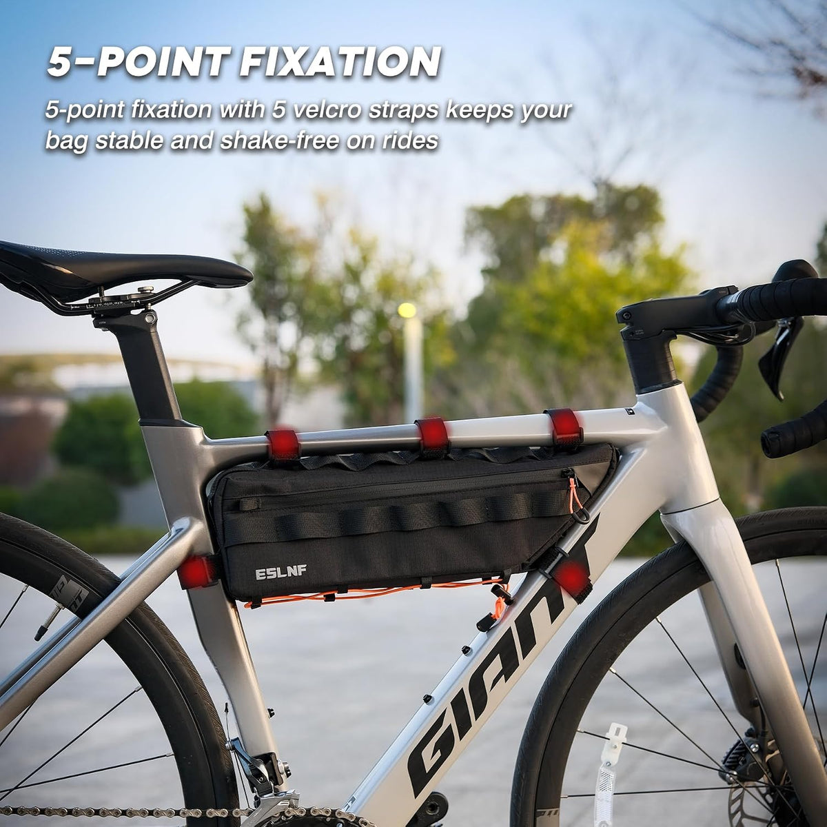 Bike Frame Bag Bicycle Bag for MTB Road Bike, Bike Triangle Bag, 2.7L Large Capacity Cycling Bag, Water-resistant Fabric, Universal Fit MTB, Road Bike, E-bike, Bike Accessories
