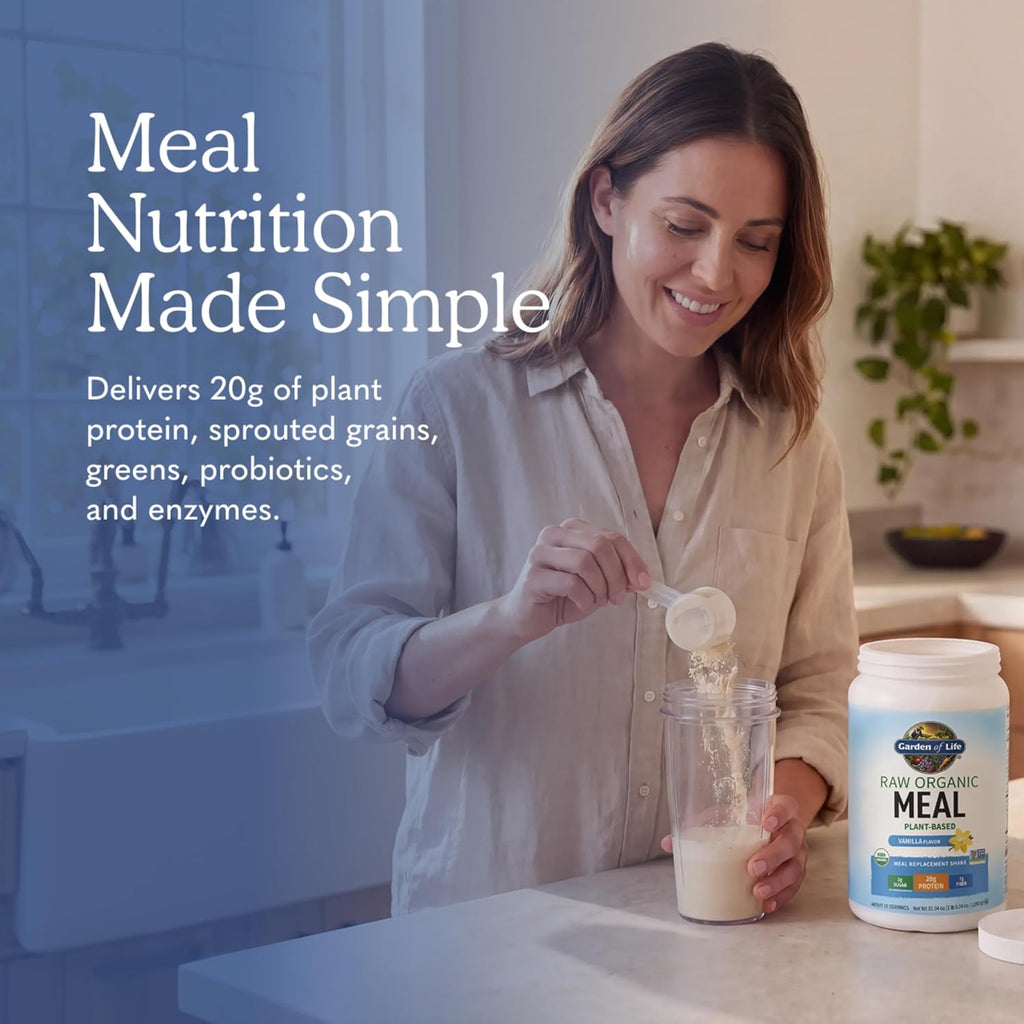 Garden of Life Raw Organic Meal Protein Powder, Vanilla, 28 Servings