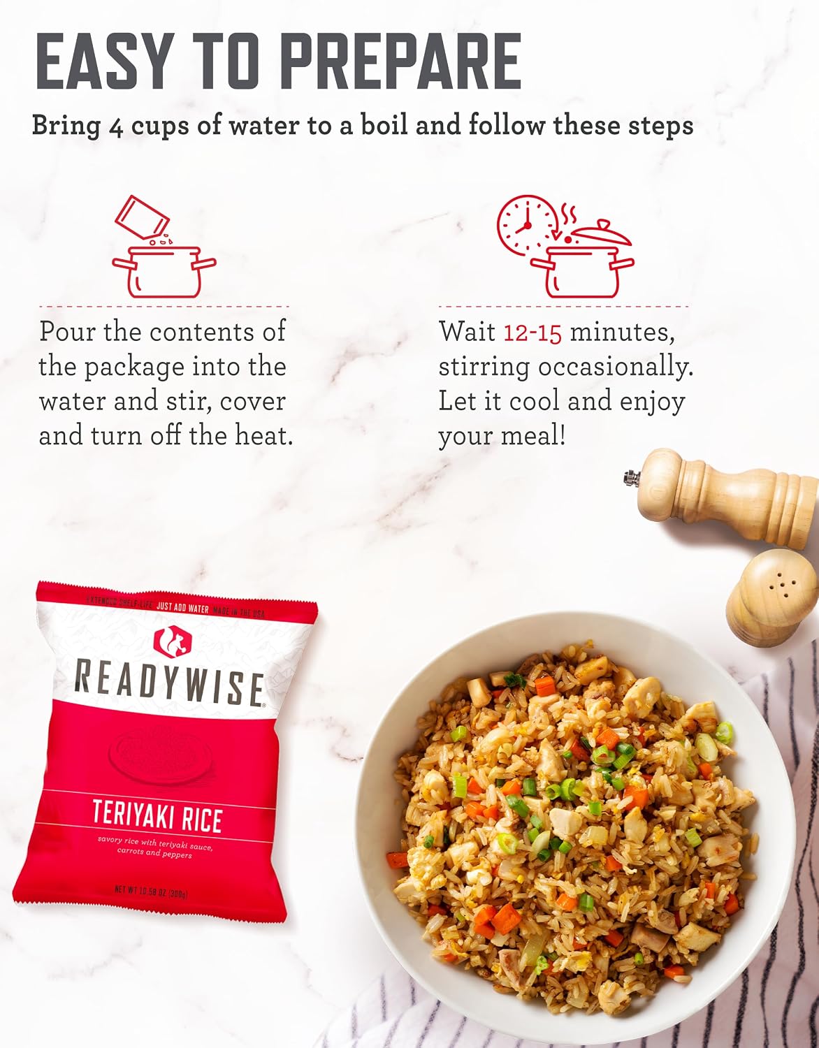 ReadyWise Emergency Food Supply - 48 Servings Gluten Free Entrées, 2 Boxes, Freeze Dried Survival Prepper Food & Dehydrated Meals, Camping Essentials for Backpacking, up to 25 Year Shelf Life
