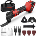 TEENO 20V Cordless Oscillating Tool, 4° Oscillation Angle Oscillating Saw, 6 Variable Speeds with Quick-Lock Change System, 26PCS Multitool Blades & Carrying Bag for DIY Projects