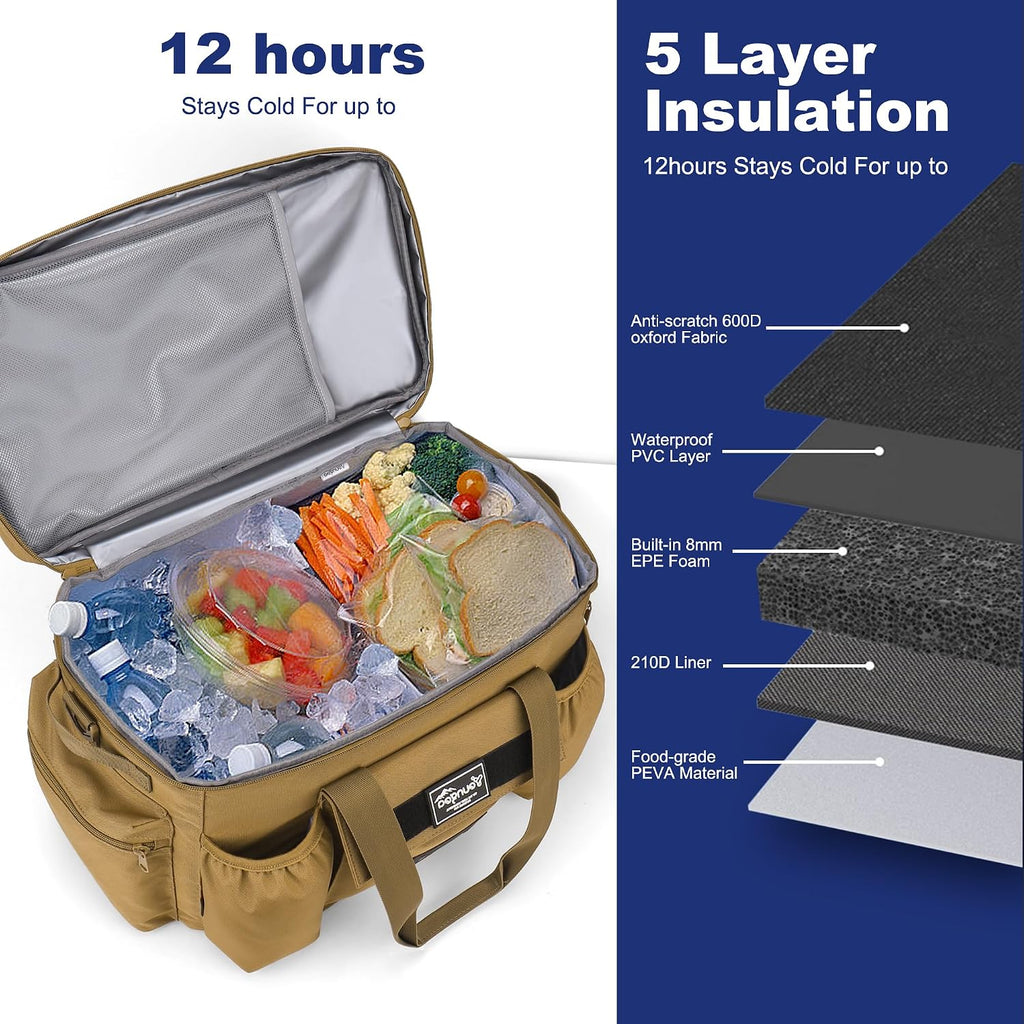 48 Can Insulated Soft Sided Collapsible Cooler Bag Ice Chest