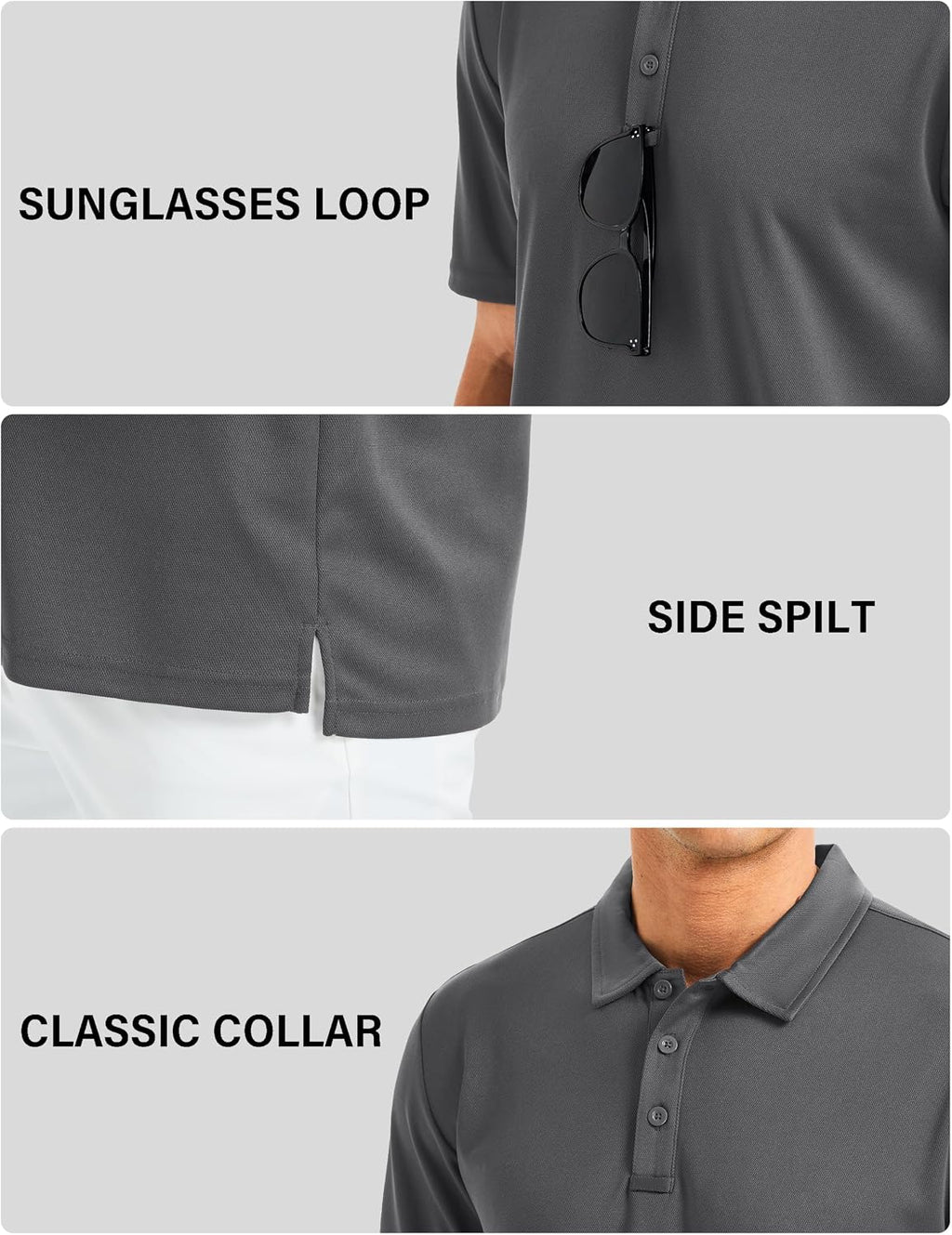 MAGCOMSEN Men's Polo Shirts Short Sleeve Golf Quick Dry Collared Moisture Wicking Athletic Performance Polos