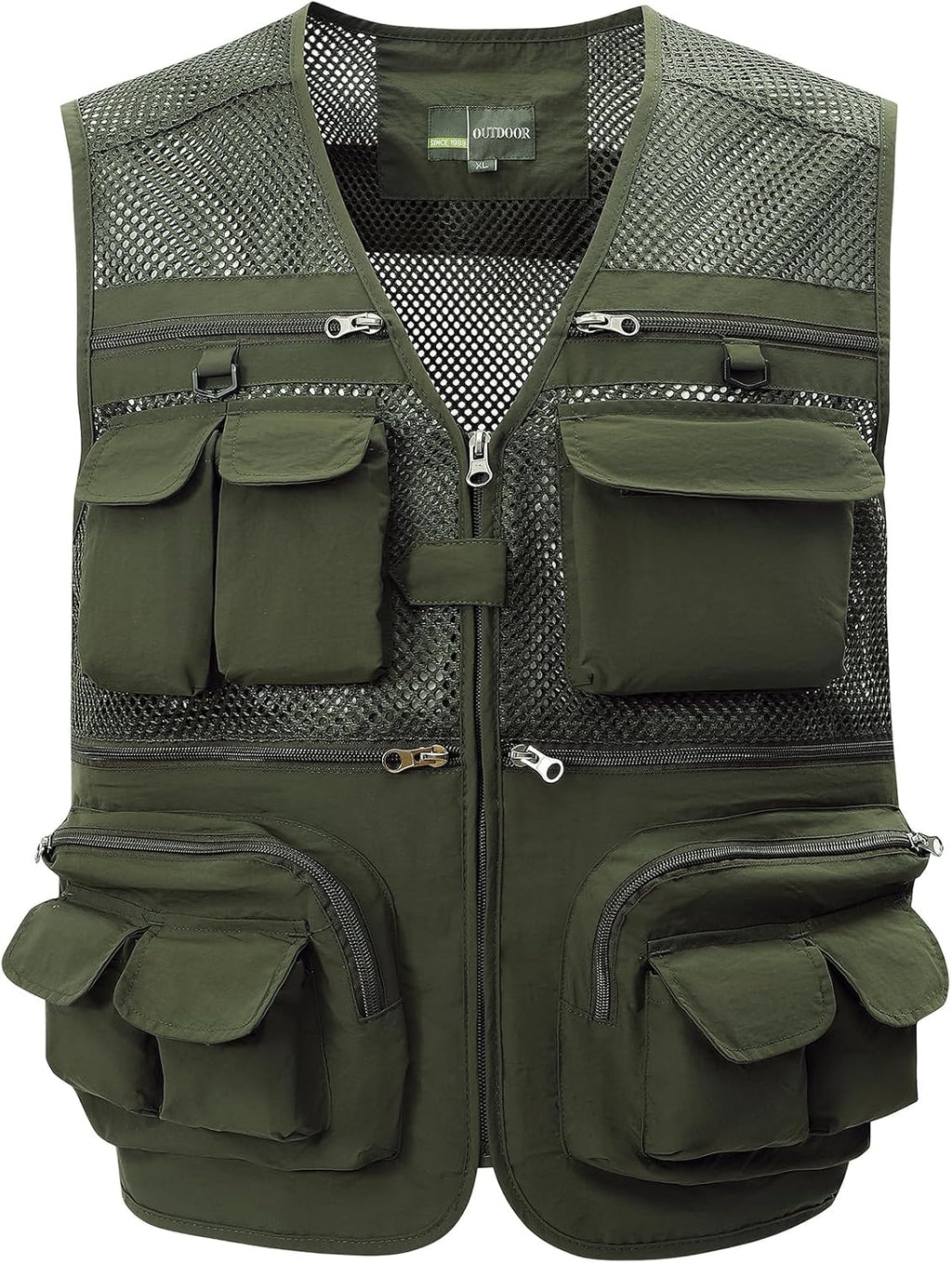 Gihuo Men's Fishing Vest Utility Safari Travel Vest with Pockets Outdoor Work Photo Cargo Fly Summer Vest