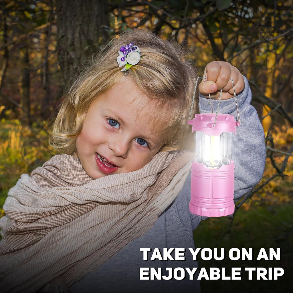 4-Pack Mini LED Pink Camping Lantern