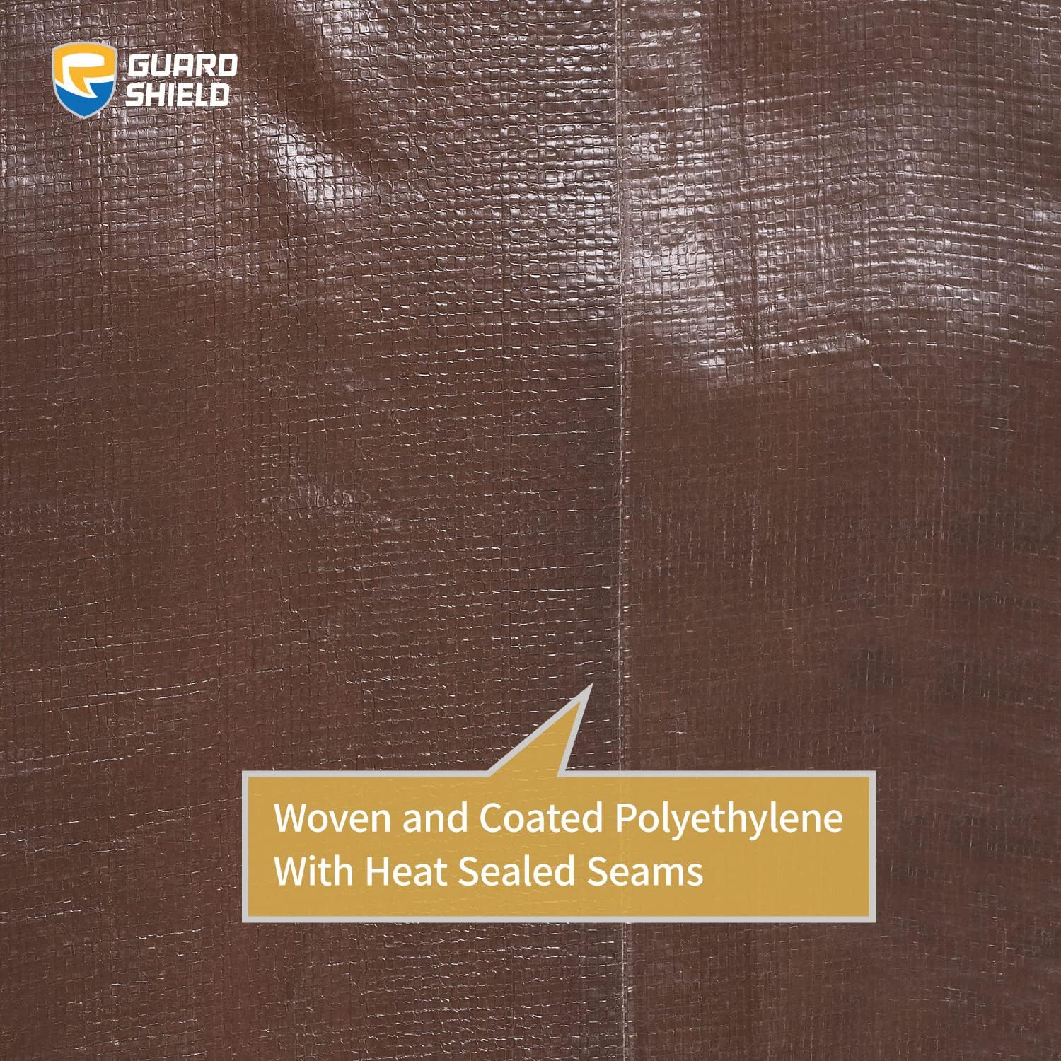 GUARD SHIELD Tarps Heavy Duty Waterproof 16x20 Feet Brown/Bright Silver Poly Tarp Cover Outdoor Thick UV Resistant Tarpaulin with Grommets 10mil