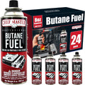 Chef Master Butane Fuel Canister, Camp Stove & Torch Refill, 8 oz, 24-Pack