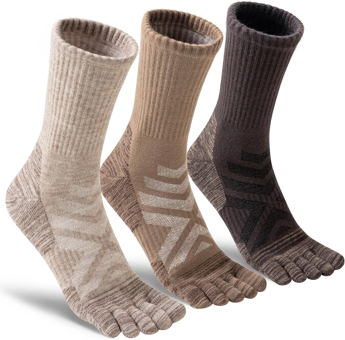 Merino Wool Hiking Toe Socks,Five Finger Socks for Men Women