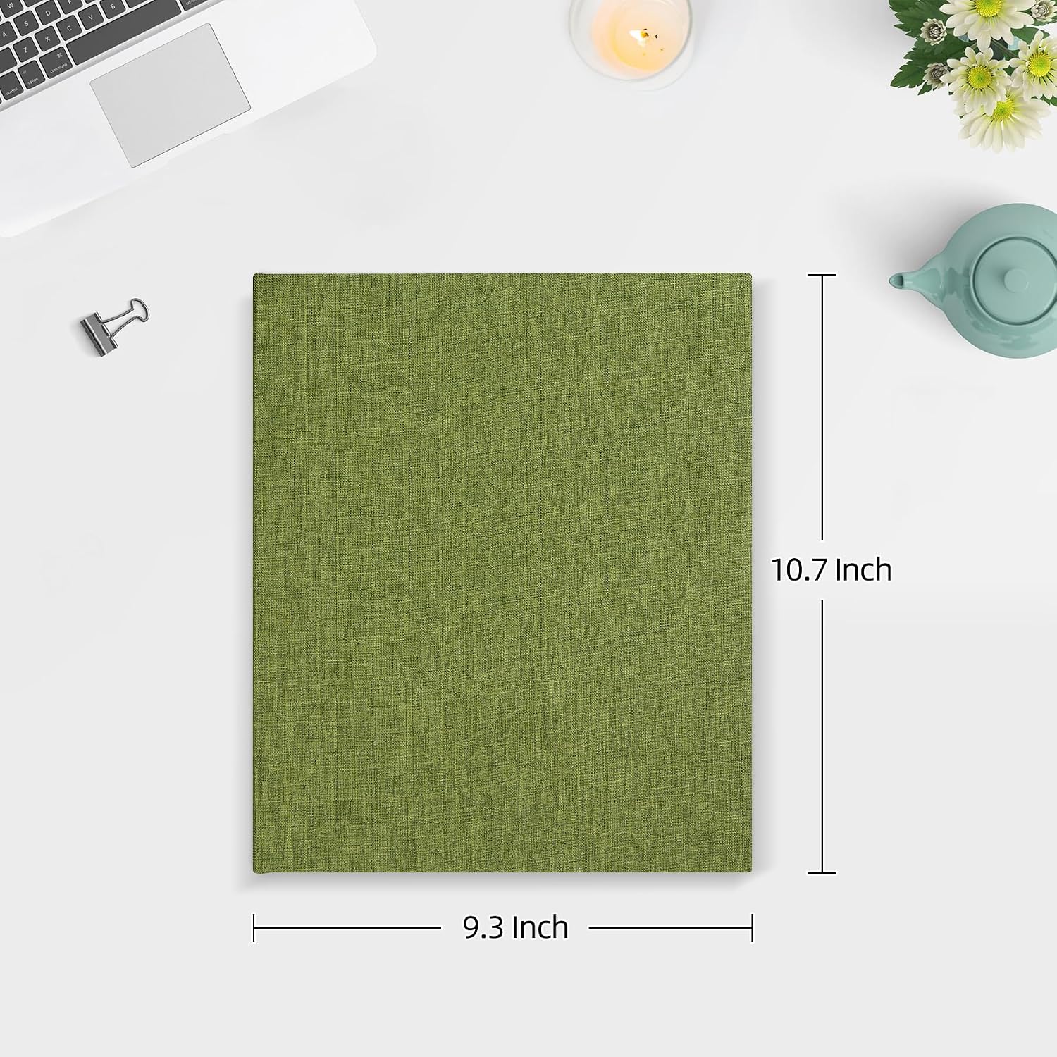 Mublalbum 2 Pack Small 8x10 Photo Album, 52 Pockets, Linen Cover,Green