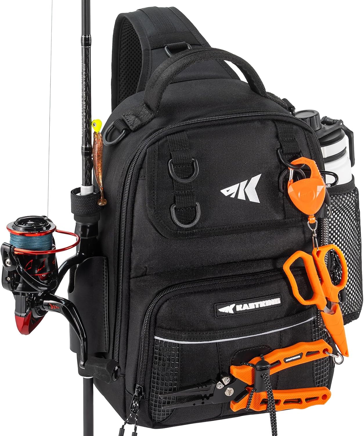 KastKing BaitSpace Fishing Sling Bag, Fishing Backpack with Rod Holder