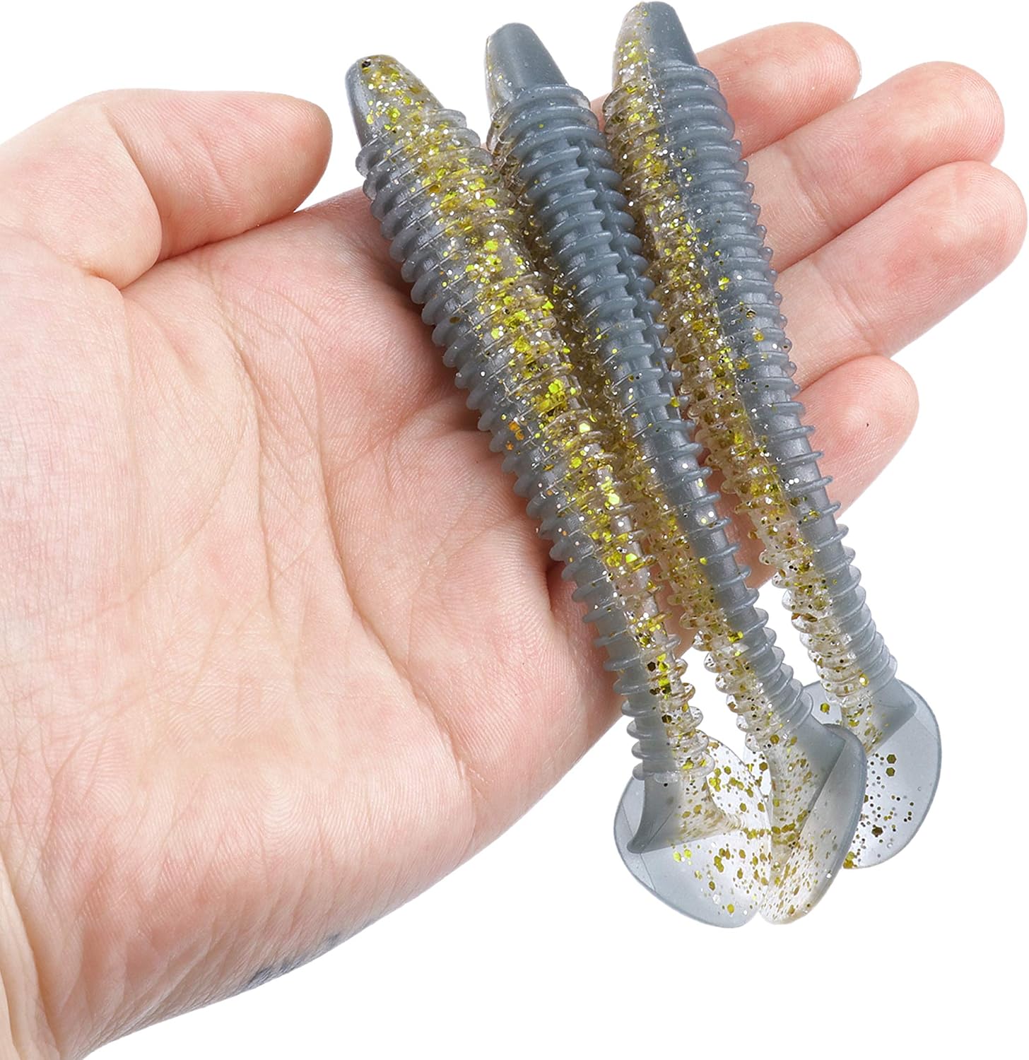 RUNCL Swimbaits Paddle 10/20/30/40PCS, 5/4/3/2 Inchs Paddle Tail, Soft Lure for Trout Crappie Bass, Durable Plastic Bait Swimmer for Saltwater/Freshwater, Fishing Lover's Gift