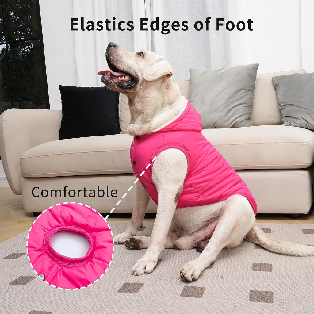 Vecomfy Warm Dog Coats with Hoodie,Winter Dog Jackets for Large Dogs