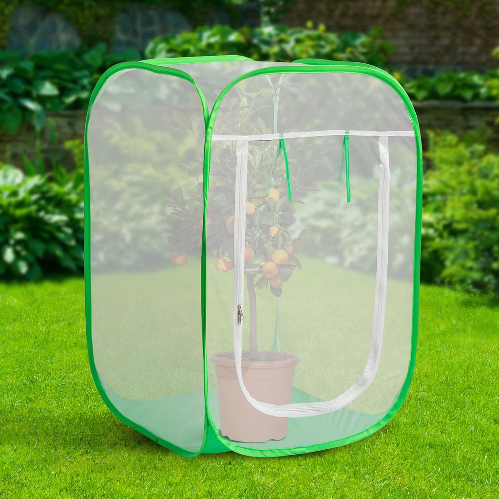 24"x24"x36" Pop Up Garden Mesh Plant Cover, Plant Protectors Mesh Enclosure
