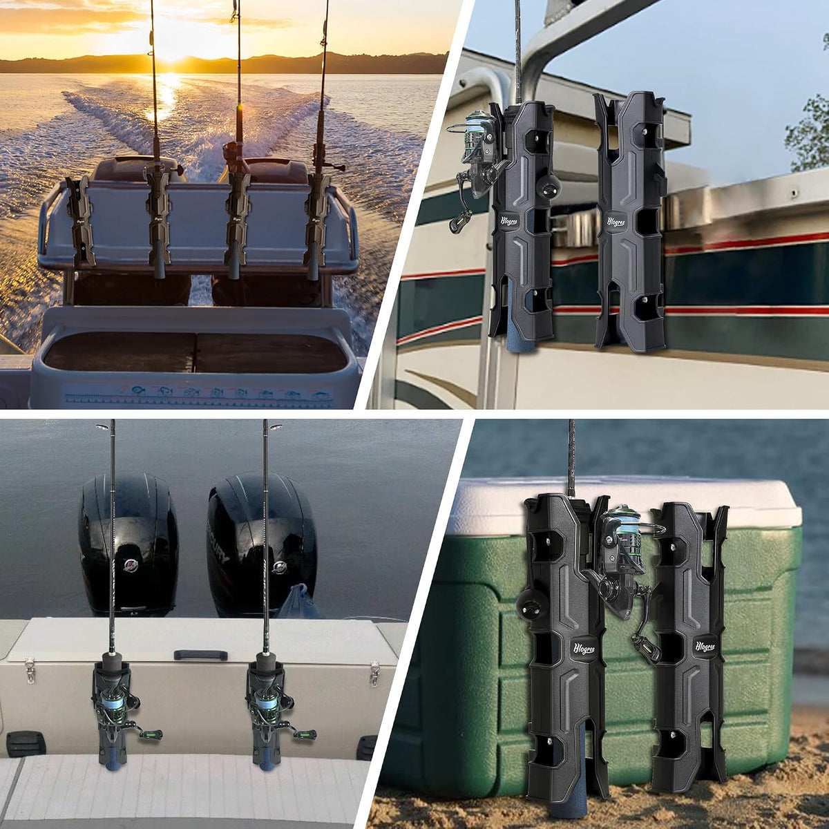 HLOGREE 4PCS Rod Holder for Boat,Wall Mounted Boat Rod Holders for Fishing