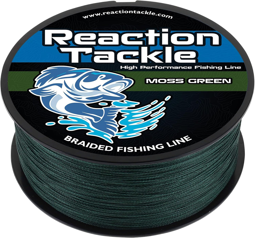 Reaction Tackle Braided Fishing Line - Pro Grade Power Performance for Saltwater or Freshwater Fish - Colored Fishing Line Braid for Extra Visibility