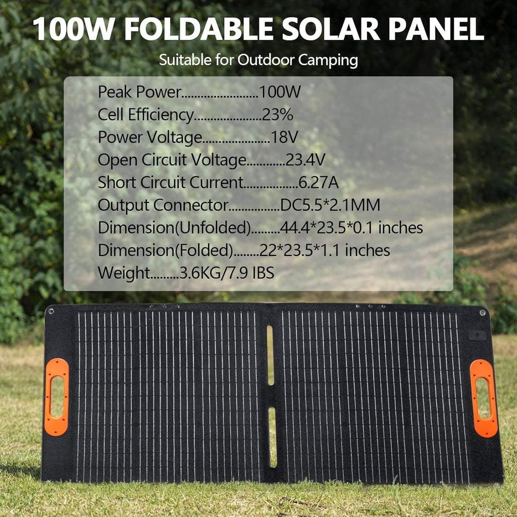 ALLWEI 300W 256Wh Power Station + 100W Solar Panel, LiFePO4 Solar Generator