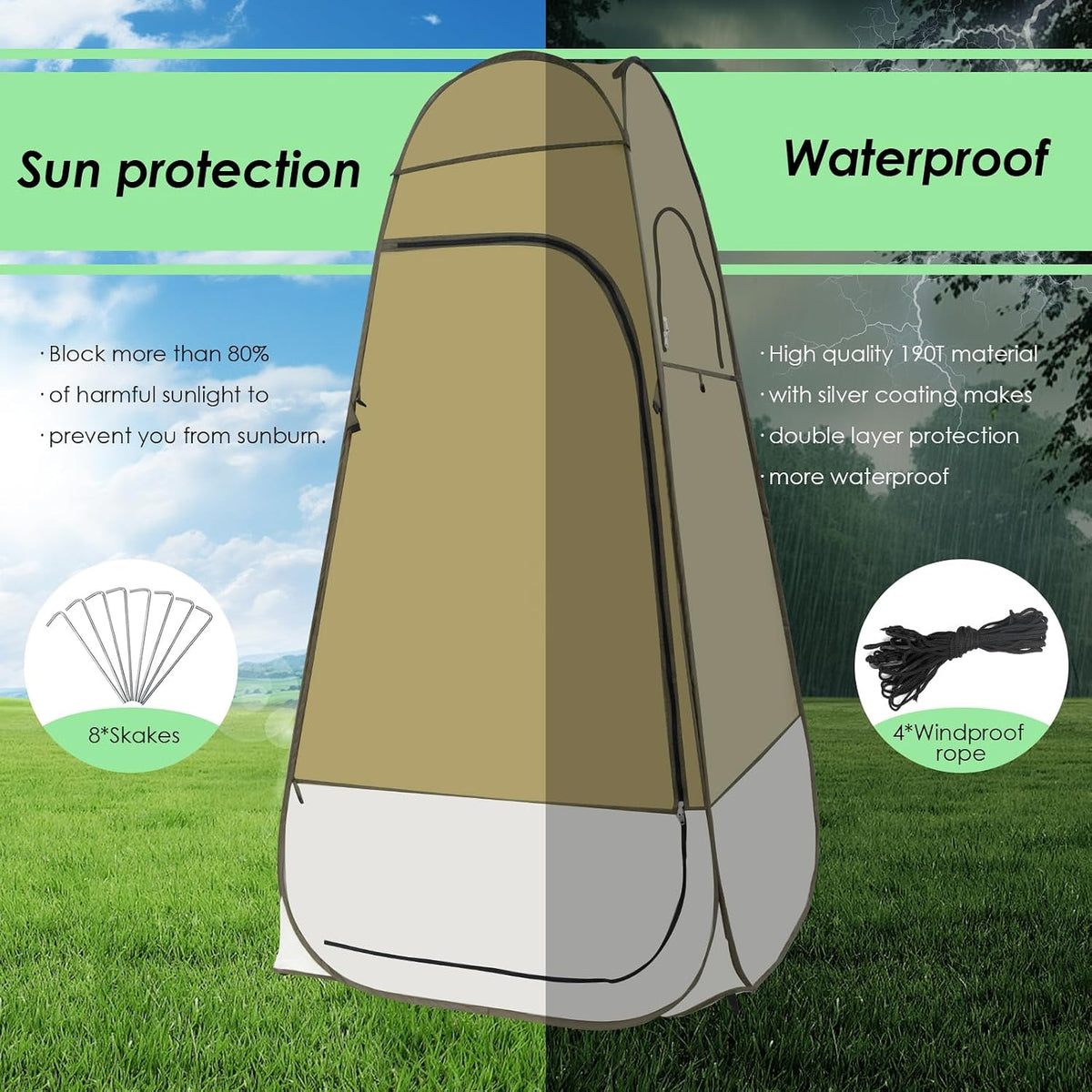 Portable Privacy Tent - Pop Up Shower & Changing Room for Outdoor Camping