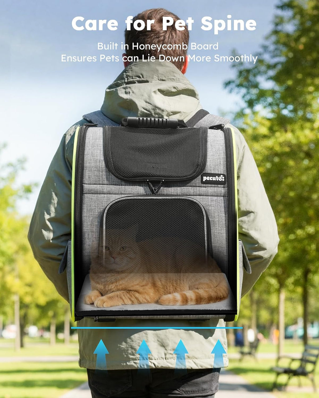 pecute Cat Backpack Expandable, Cat Carrier Backpack with Breathable Window