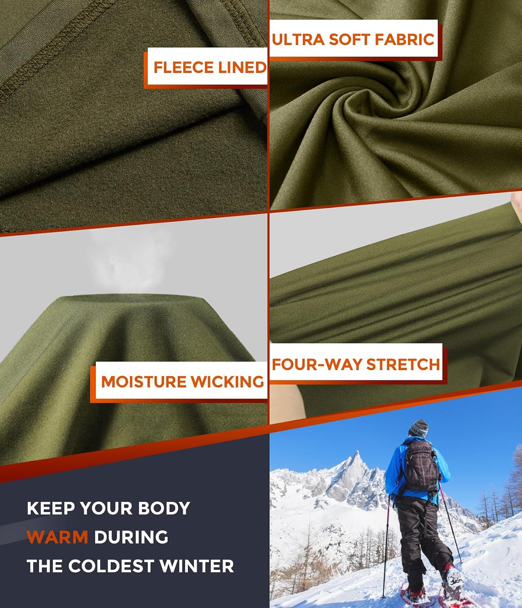 Mens Thermal Underwear Long Johns Set Cold Weather Hunting Base Layer
