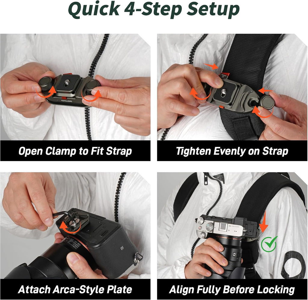Camera Backpack Clip Arca-Style Quick Release Anti-Drop Dual-Lock