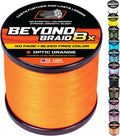 Beyond Braid Braided Fishing Line -Super Strong - Abrasion Resistant - No Stretch -Blue Camo, Moss Camo, White, Green, Pink, Blue, 4 Strand 8 Strand
