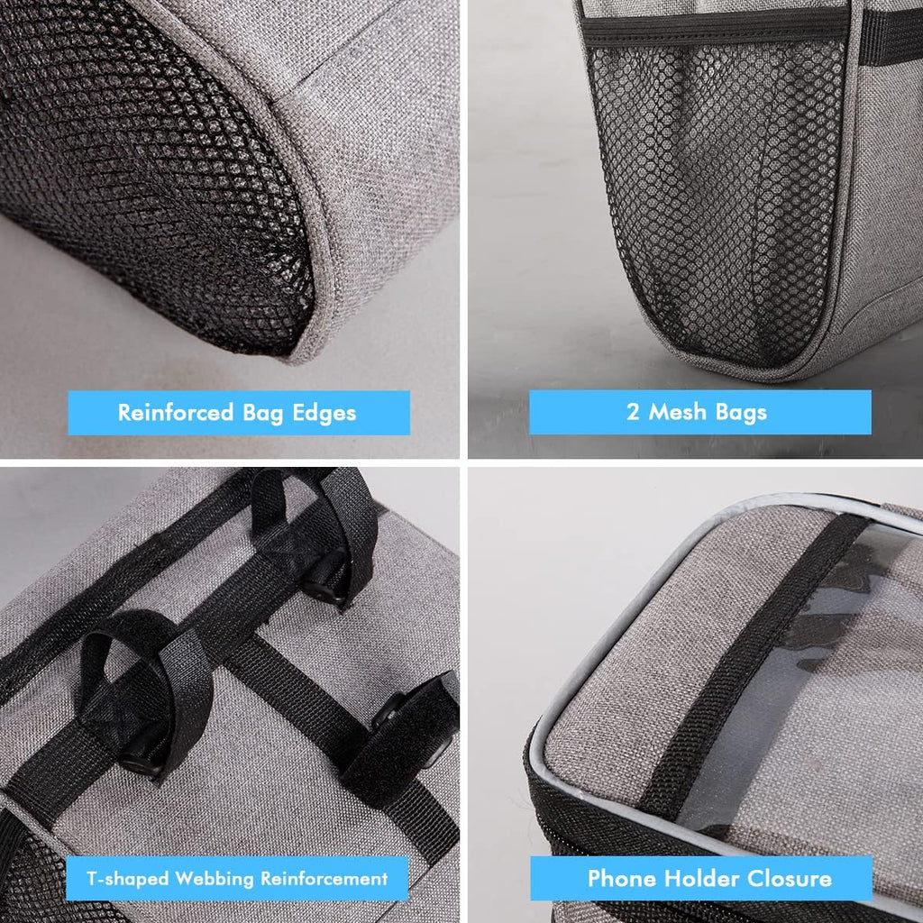 Bike Handlebar Bag, Front Bicycle Basket Cooler Pouch with Phone Holder