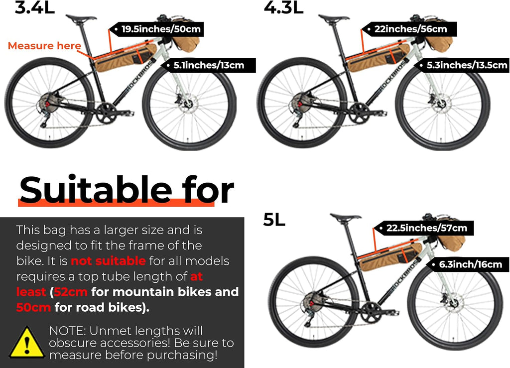 Bike Frame Bag Waterproof Triangle Bag Anti-Slip 5-Point Straps