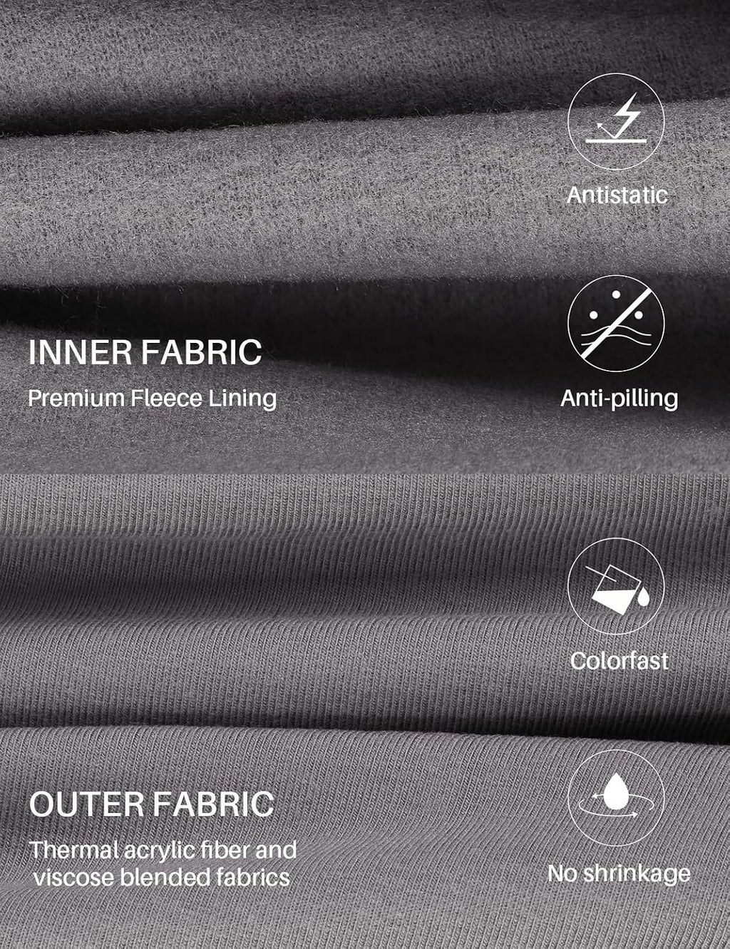Thermal Underwear for Men - 2 Styles: 185g Lightweight Thin Base Layer & 220g Midweight Micro-Fleece Lined Long Johns