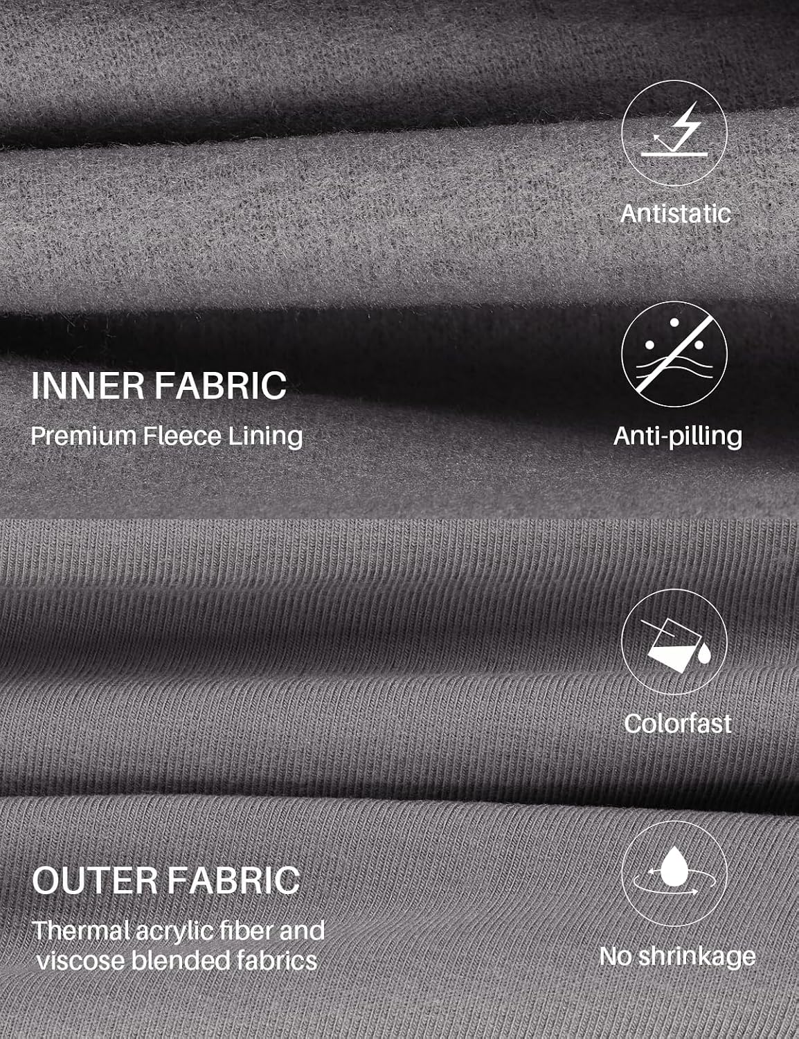 Thermal Underwear for Men - 2 Styles: 185g Lightweight Thin Base Layer & 220g Midweight Micro-Fleece Lined Long Johns