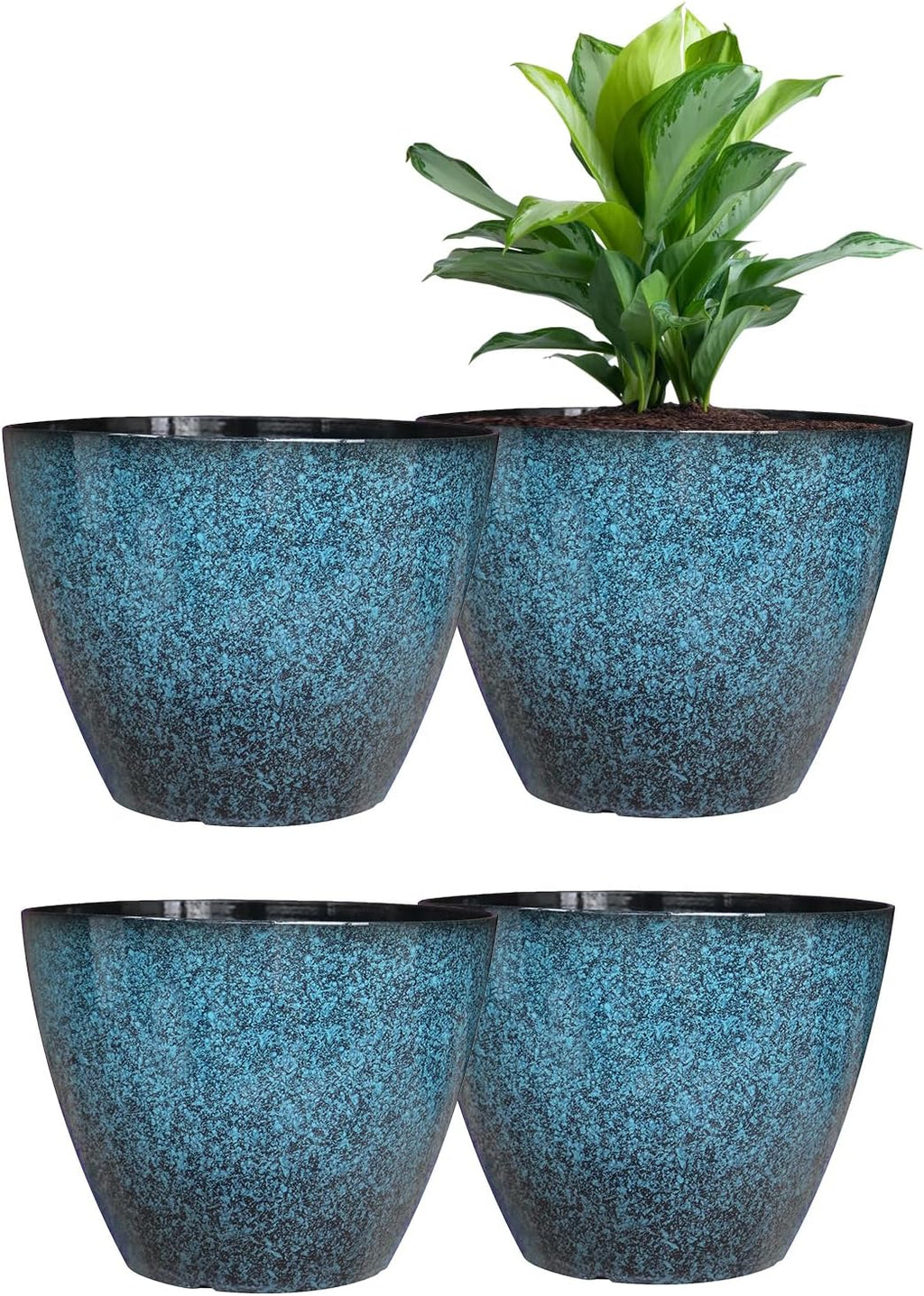 Vanslogreenk 8 inch Plant Pots Indoor Modern Glaze Planters with Drainage Holes, Garden Flower Pots Planter for Aloe, Herbs, Cactus (Orange, 2pcs)