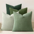 MIULEE Boho Decorative Pillow Covers 18x18 Inch Set of 4 Forest Green