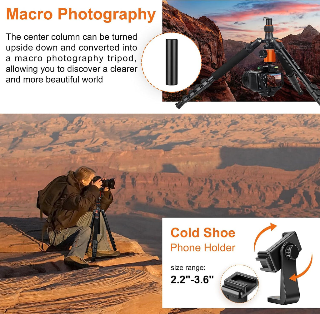 JOILCAN 81" Tripod for Camera Phone, 83" Aluminum Camera Tripod Monopod
