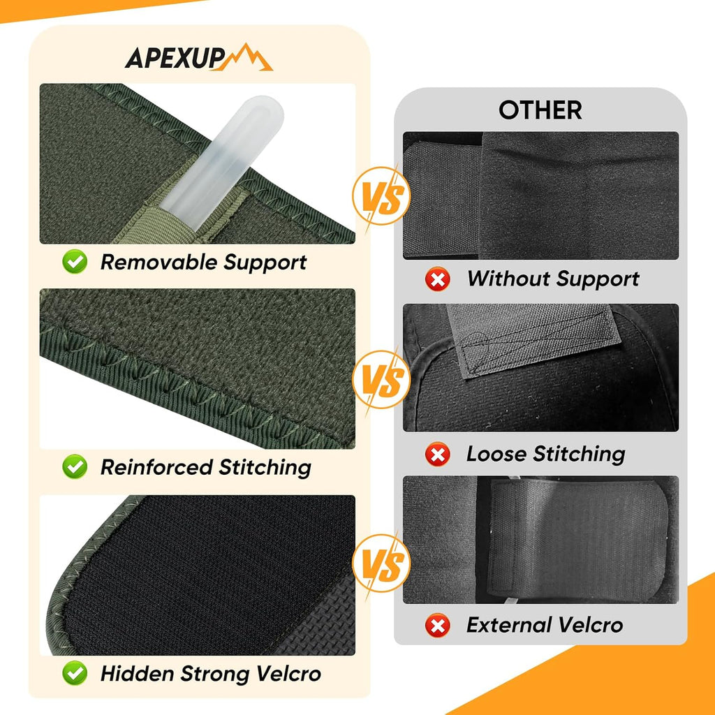 APEXUP Waist Trainer for Women Lower Belly Fat, Men Sweat Band, Stomach Wrap, Waist Trimmer with Removable Lumbar Support