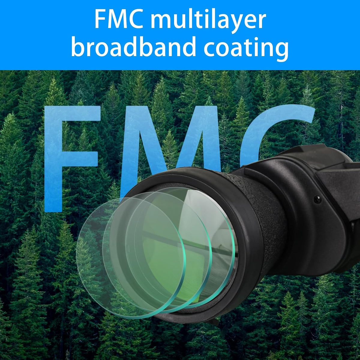 10x50 Binoculars for Adults and Teen, High Powered Professional Binoculars with 26mm Large Eyepiece, BAK4 Prism & FMC Lens, Suitable for Bird Watching, Hunting, Travel, Stargazing and Sport Games