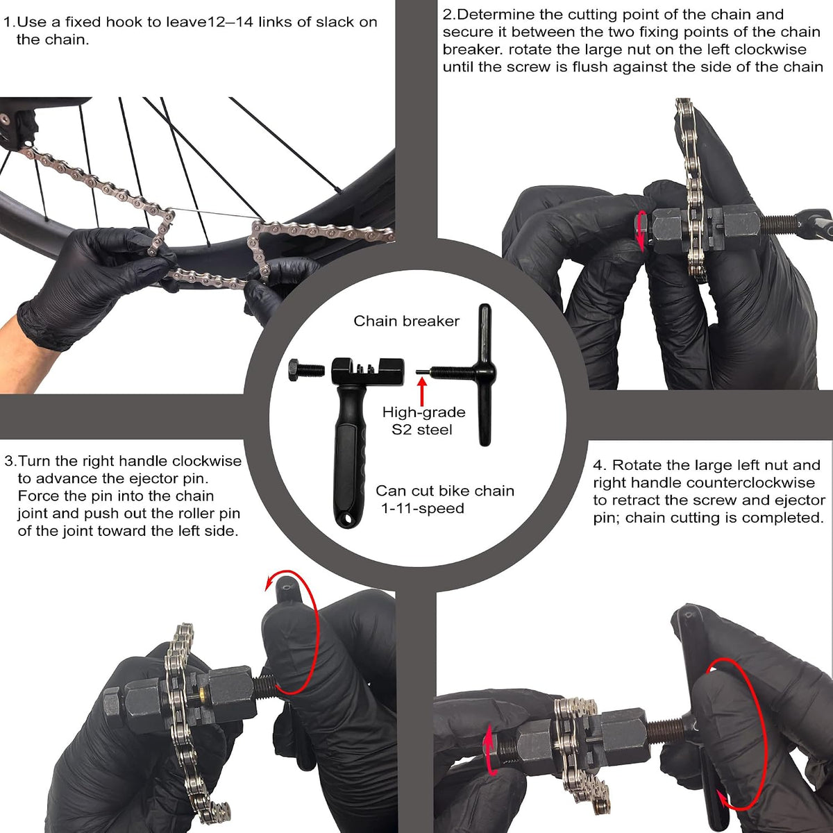 Bike Chain Kit,6/7/8‑Speed Bike Chain &Bicycle Bell & Bike Chain Tool Kit