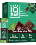 IQBAR Clean Protein Bars, Low Sugar Keto, Chocolate Mint Chip 12-Count