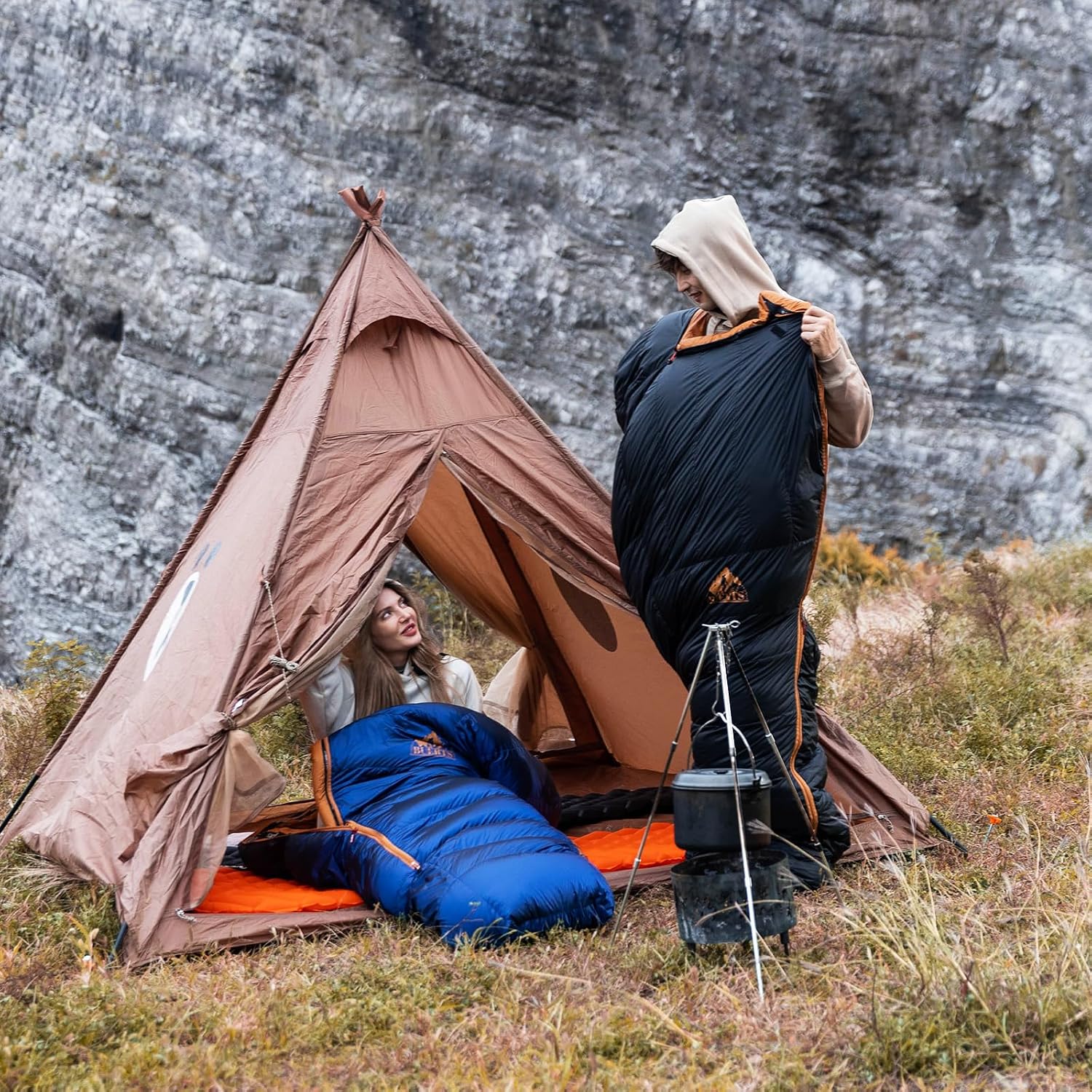 Down Backpacking Sleeping Bag.Cold Weather Sleeping Bag 30°F 20°F 10°F (Multiple Temperature Options), XL Large 4 Season Sleeping Bag for Adults Camping Hiking Mountaineering