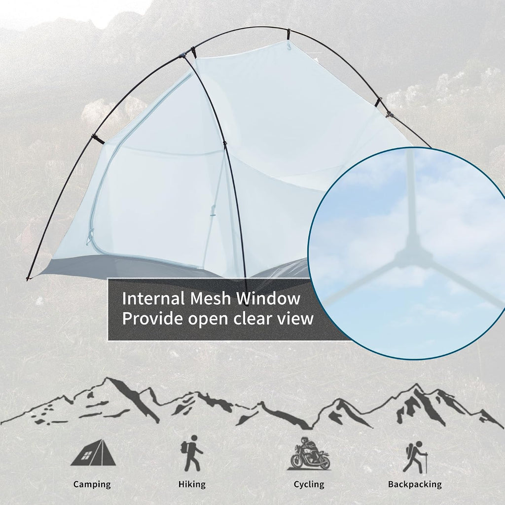 Naturehike Cloud-Up 2 Person Tent Lightweight Backpacking Tent with Footprint - Free Standing Ultralight Camping Hiking Backpack Tents Two Person Tent
