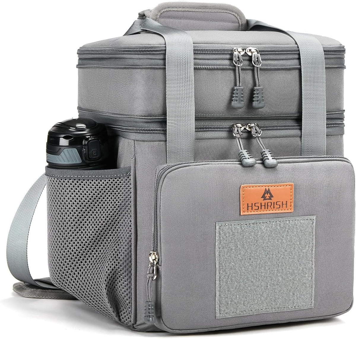 Expandable Large Tactical Lunch Box for Adults, Durable Insulated Lunch Bag with Lots of Storage Space, Cooler Bag for Men Women Work Outdoor Picnic Trips, 24 Cans/16 L, HSHRISH