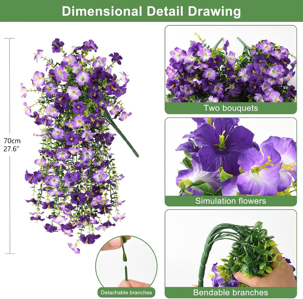 INQCMY Artificial Fake Flowers Plants for Outdoor Spring Summer Decoration