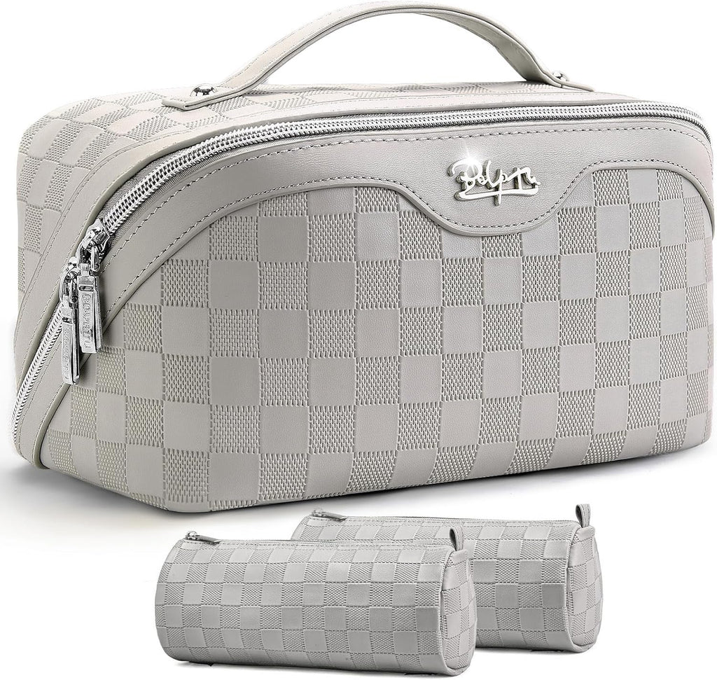 BOYATU Travel Makeup Bag Organizer: 3 Pcs Large Cosmetic Bags Set for Women