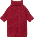 Fitwarm Knitted Turtleneck Dog Sweater, Thermal Dog Winter Clothes for Small Dogs Boy Girl, Holiday Pet Outfit, Heather Dark Red, Medium